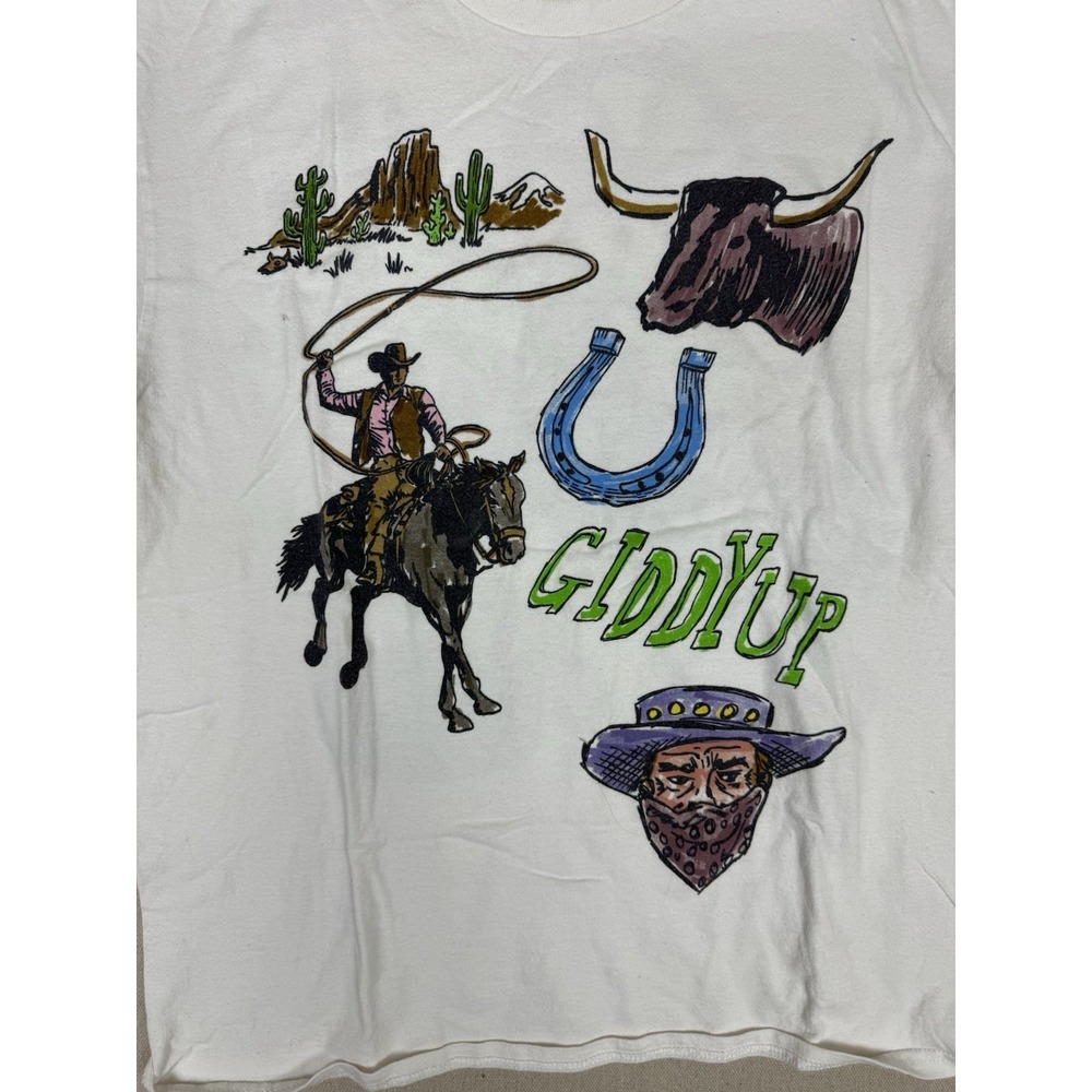 Strange Daze Yeehaw Cowboy Rodeo T-Shirt Medium - Picture 3 of 5
